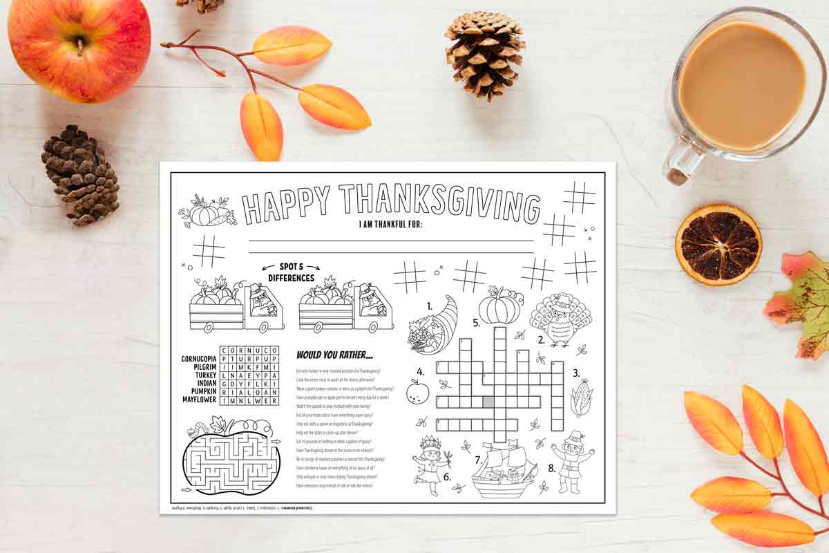 Thanksgiving Dinner Menu + Placemat